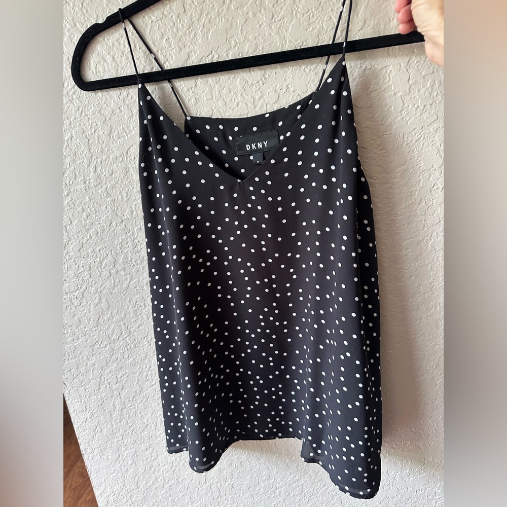Black and white polka dot cami
